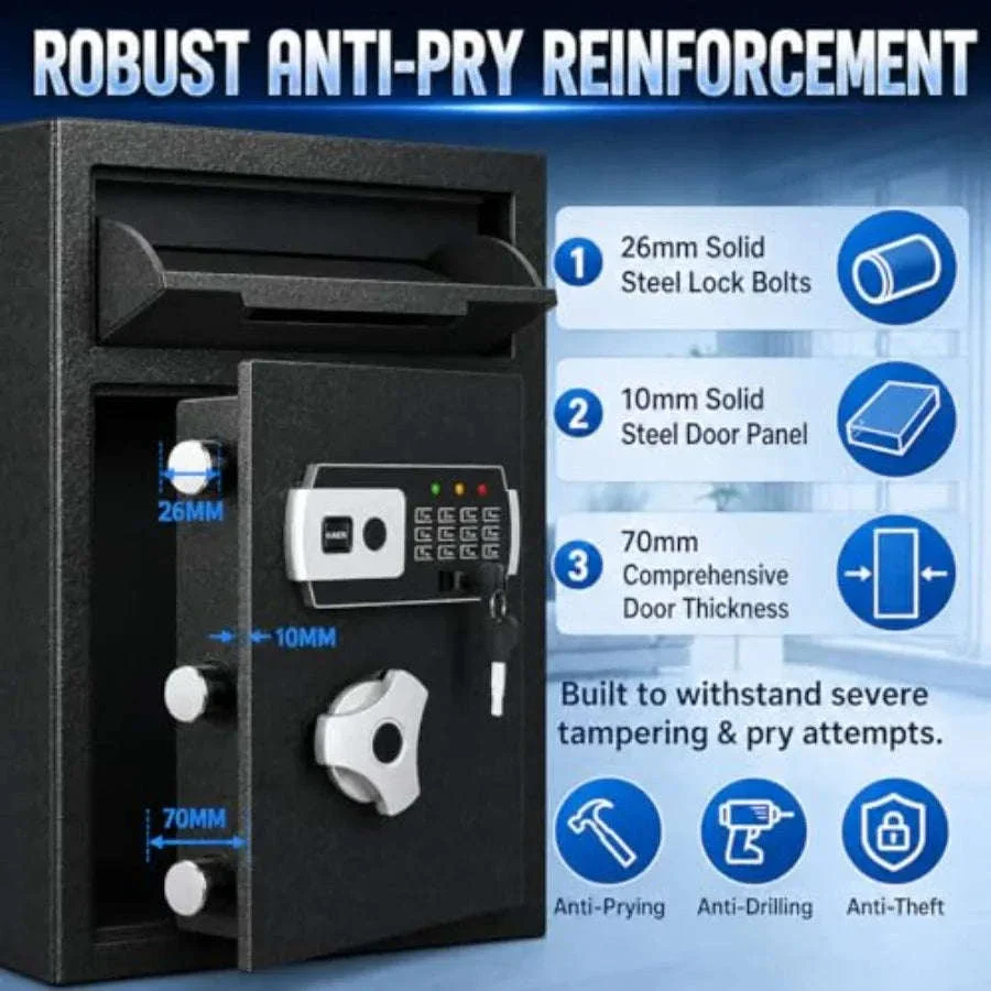 Digital Safe Box for Documents with Fireproof Waterproof Bag - Image 6