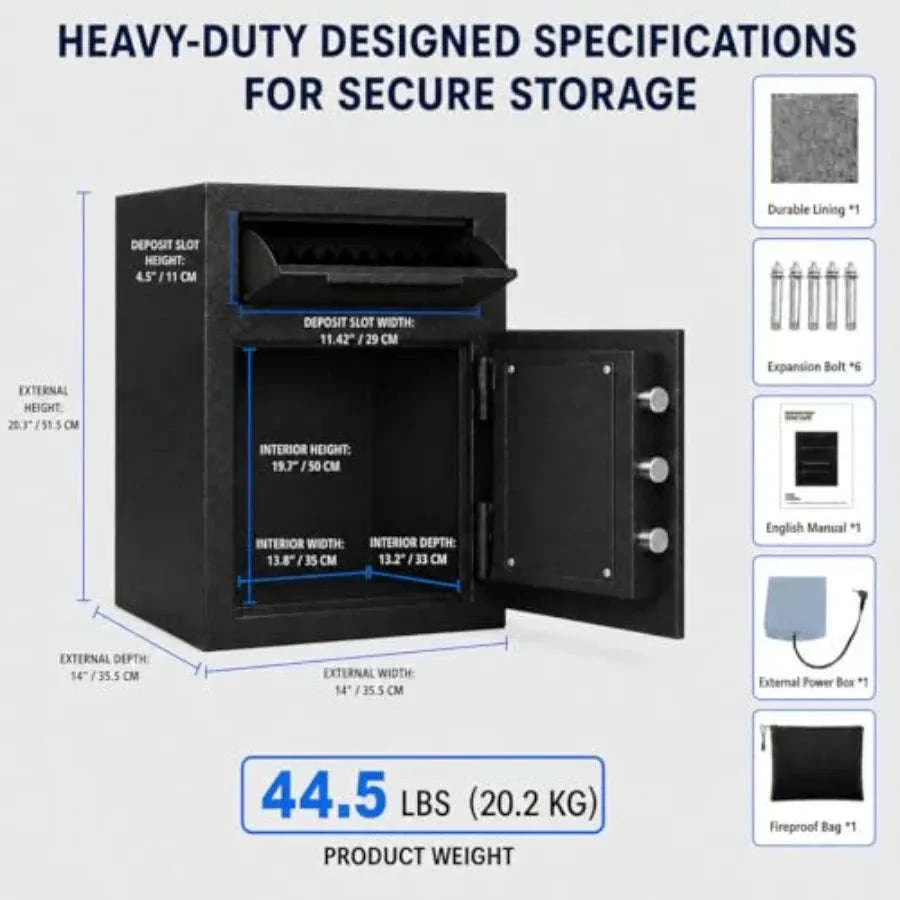Digital Safe Box for Documents with Fireproof Waterproof Bag - Image 9