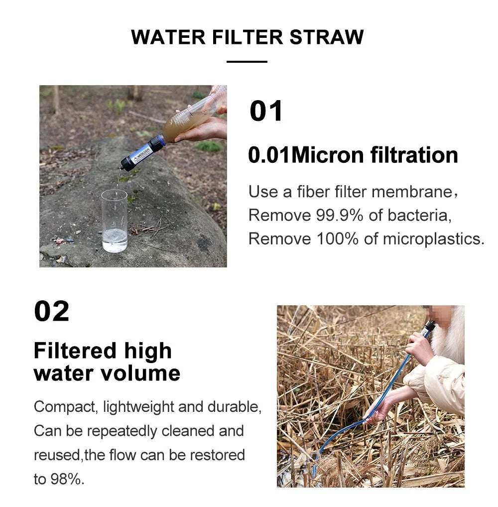 Camping Outdoor Water Purifier Straw with 0.01 Micron Filtration - Image 11