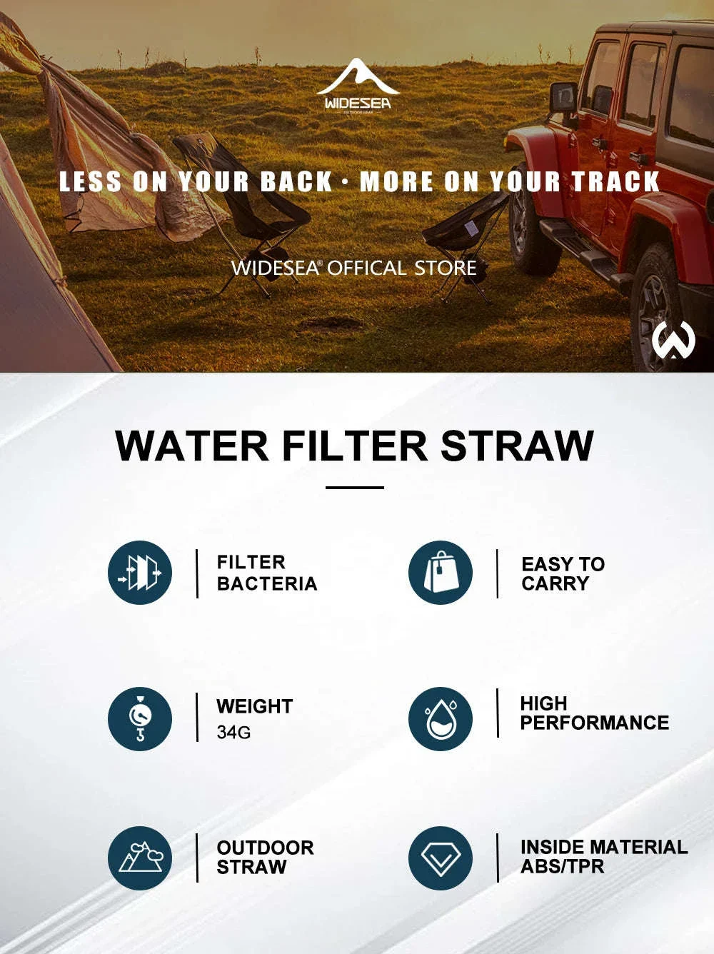Camping Outdoor Water Purifier Straw with 0.01 Micron Filtration - Image 7