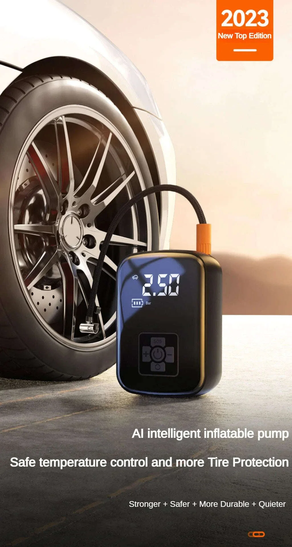 Wireless Portable Tire Inflator Pump 12V 150PSI with LED Light - Image 10