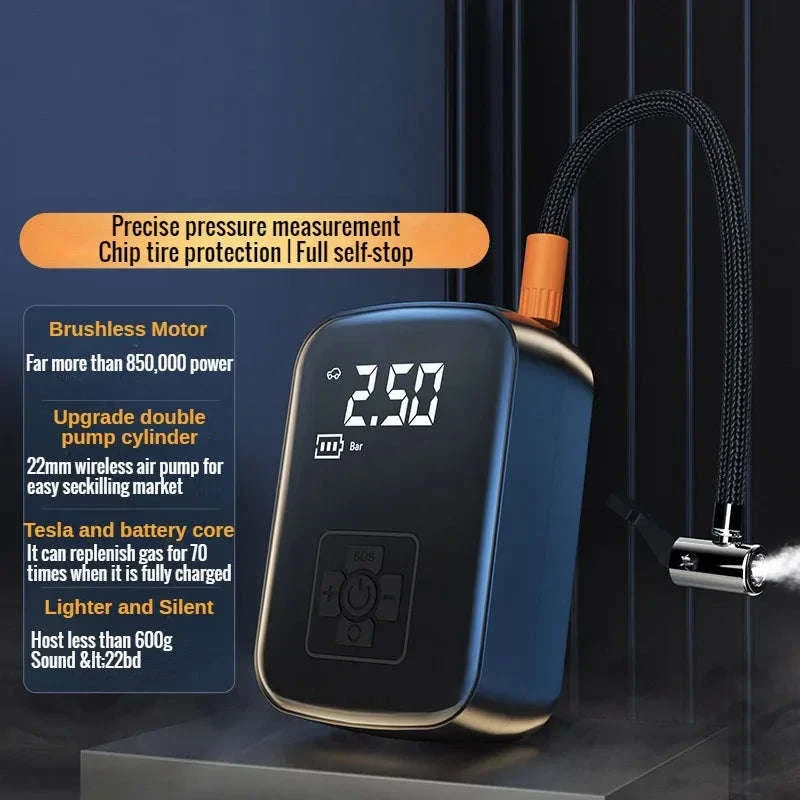 Wireless Portable Tire Inflator Pump 12V 150PSI with LED Light - Image 4