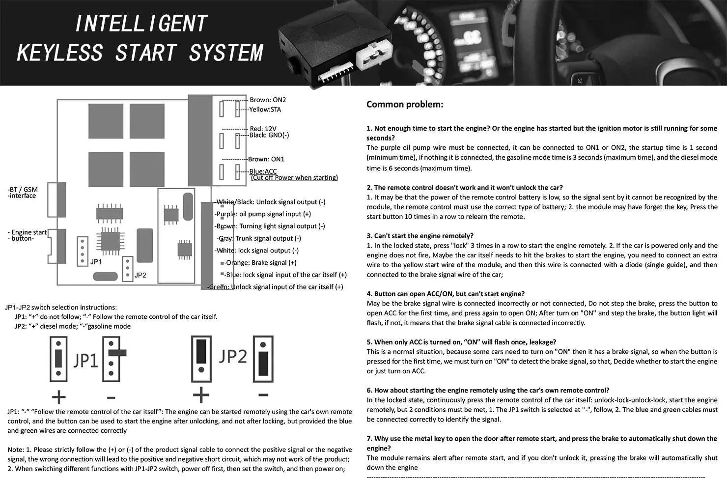 Car Alarm Keyless Entry & Remote Start System with Push Start - Image 10