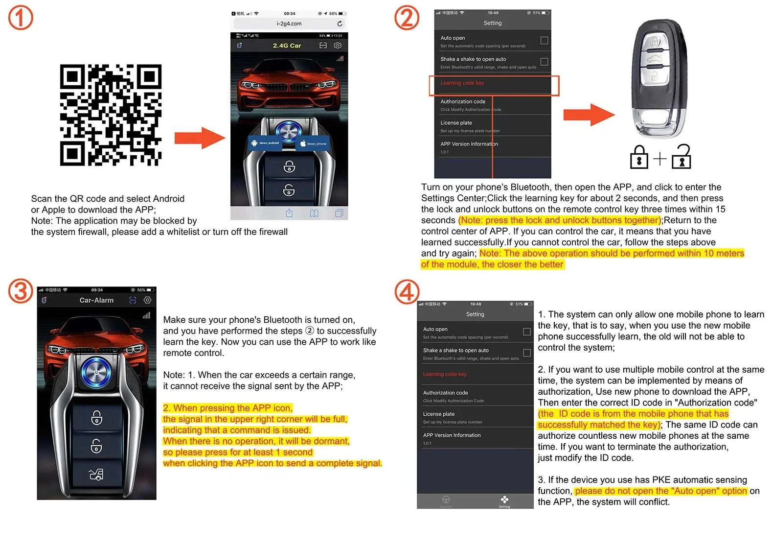 Car Alarm Keyless Entry & Remote Start System with Push Start - Image 16