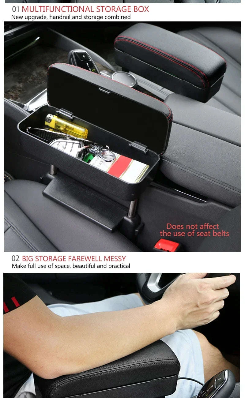 Car Armrest Box Elbow Support Adjustable Seat Gap Organizer Cushion - Image 13