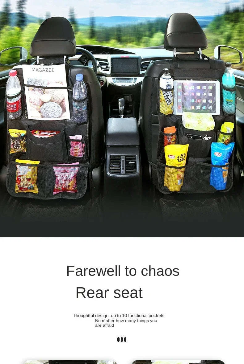 Car Backseat Organizer with Tablet Holder and Storage Pockets - Image 10