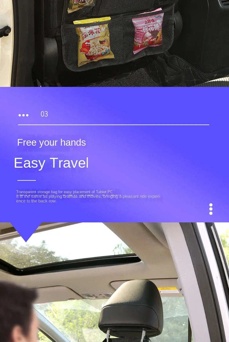 Car Backseat Organizer with Tablet Holder and Storage Pockets - Image 14
