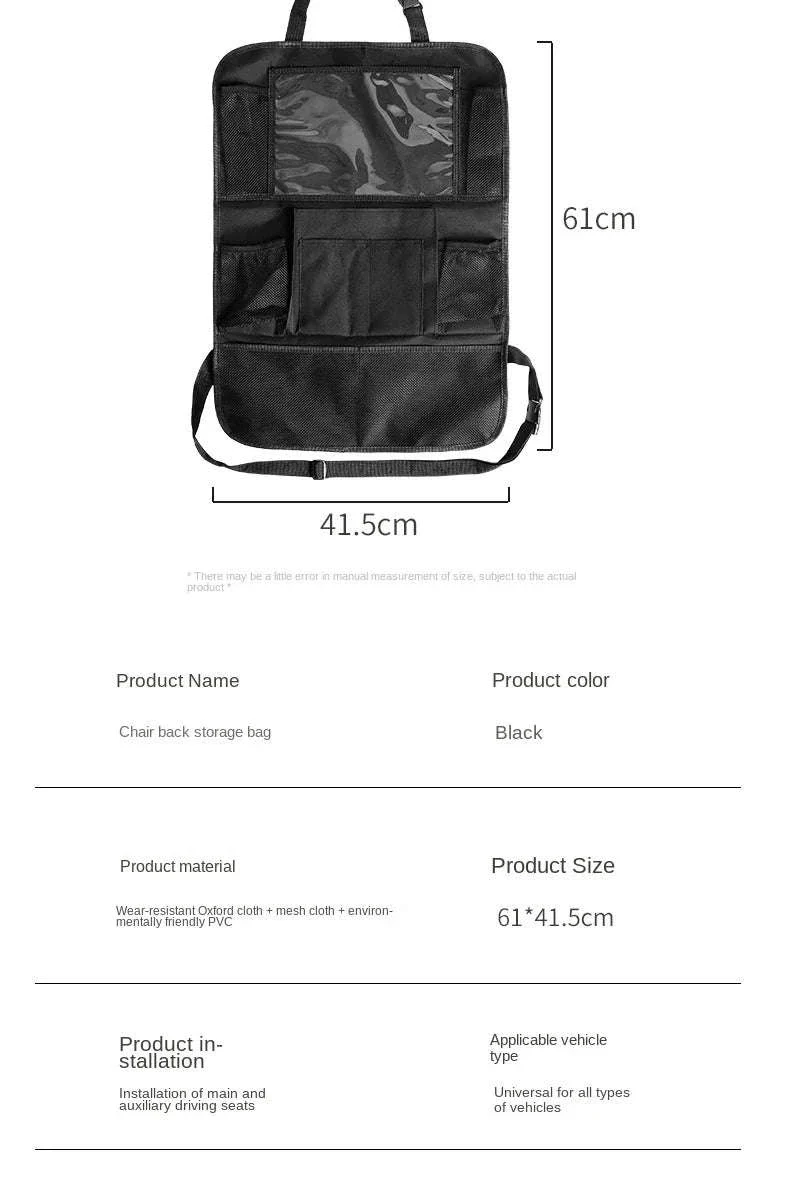 Car Backseat Organizer with Tablet Holder and Storage Pockets - Image 17
