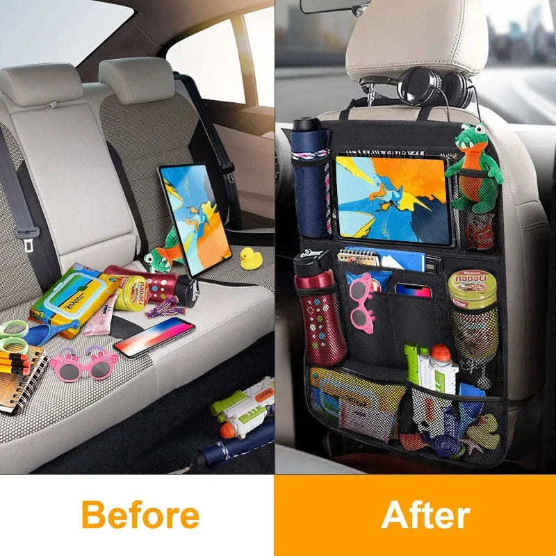 Car Backseat Organizer with Tablet Holder and Storage Pockets - Image 3