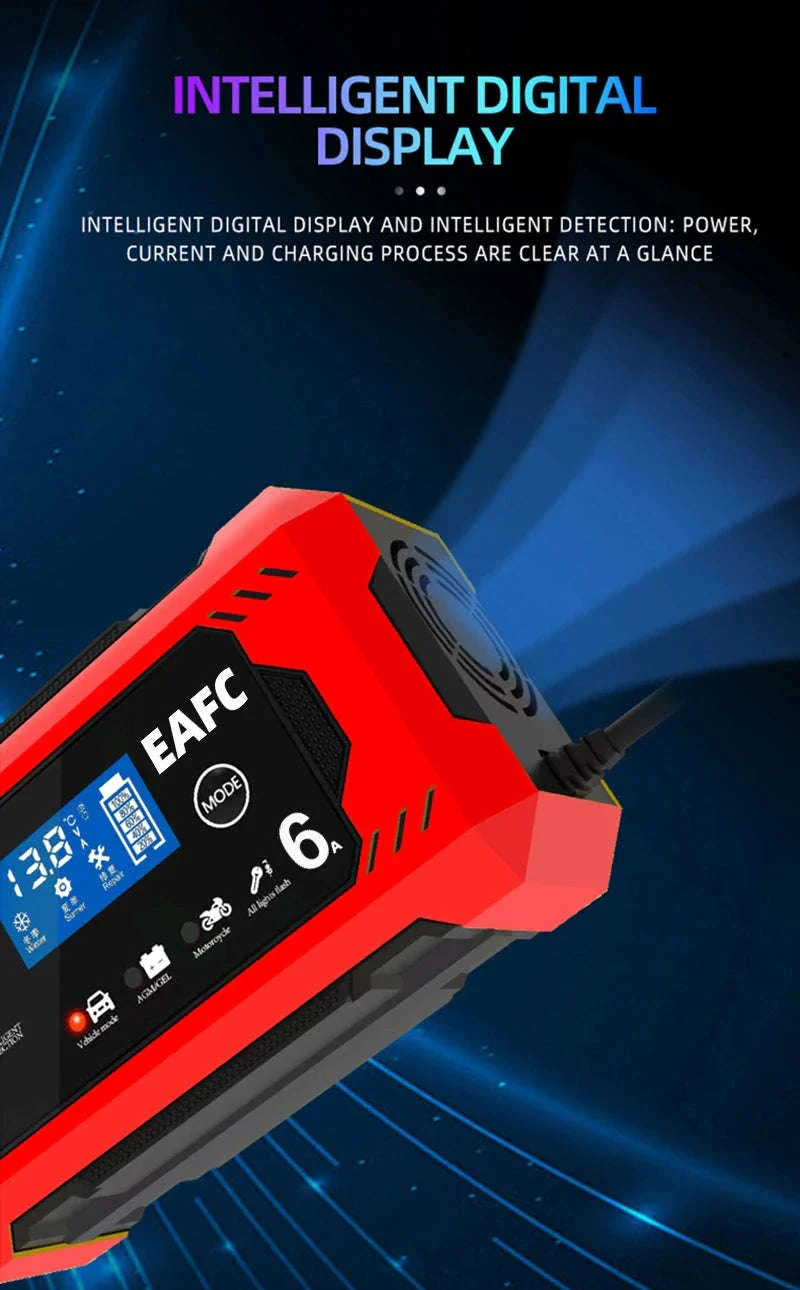 12V 6A Intelligent Car Battery Charger with Pulse Repair - Image 15