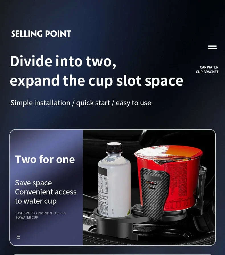 Car Cup Holder Multi-Functional Two-Layer Storage Rack - Image 8