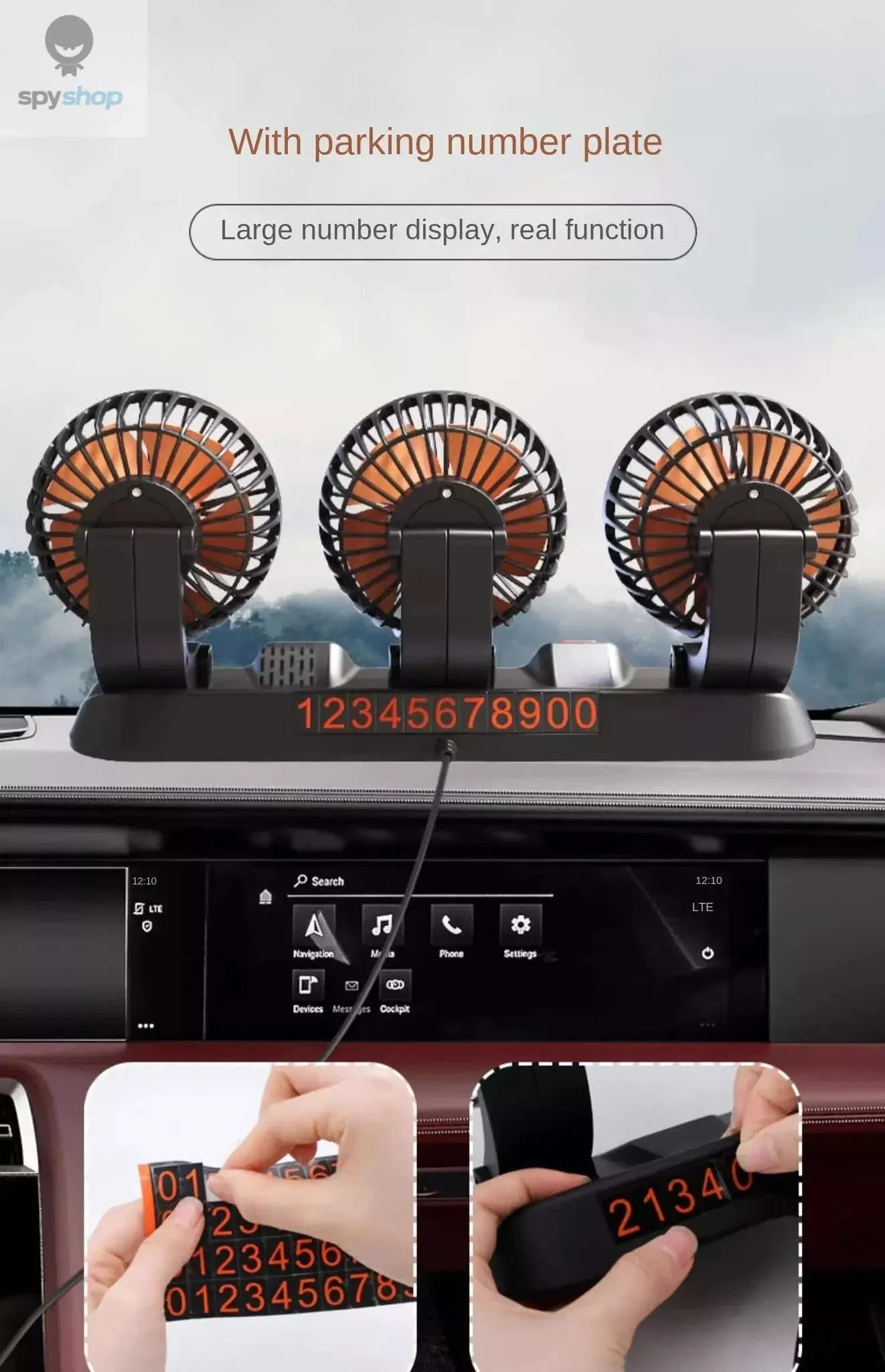 360° Adjustable Dual-Head Car Fan for Cooler Drives - Image 21
