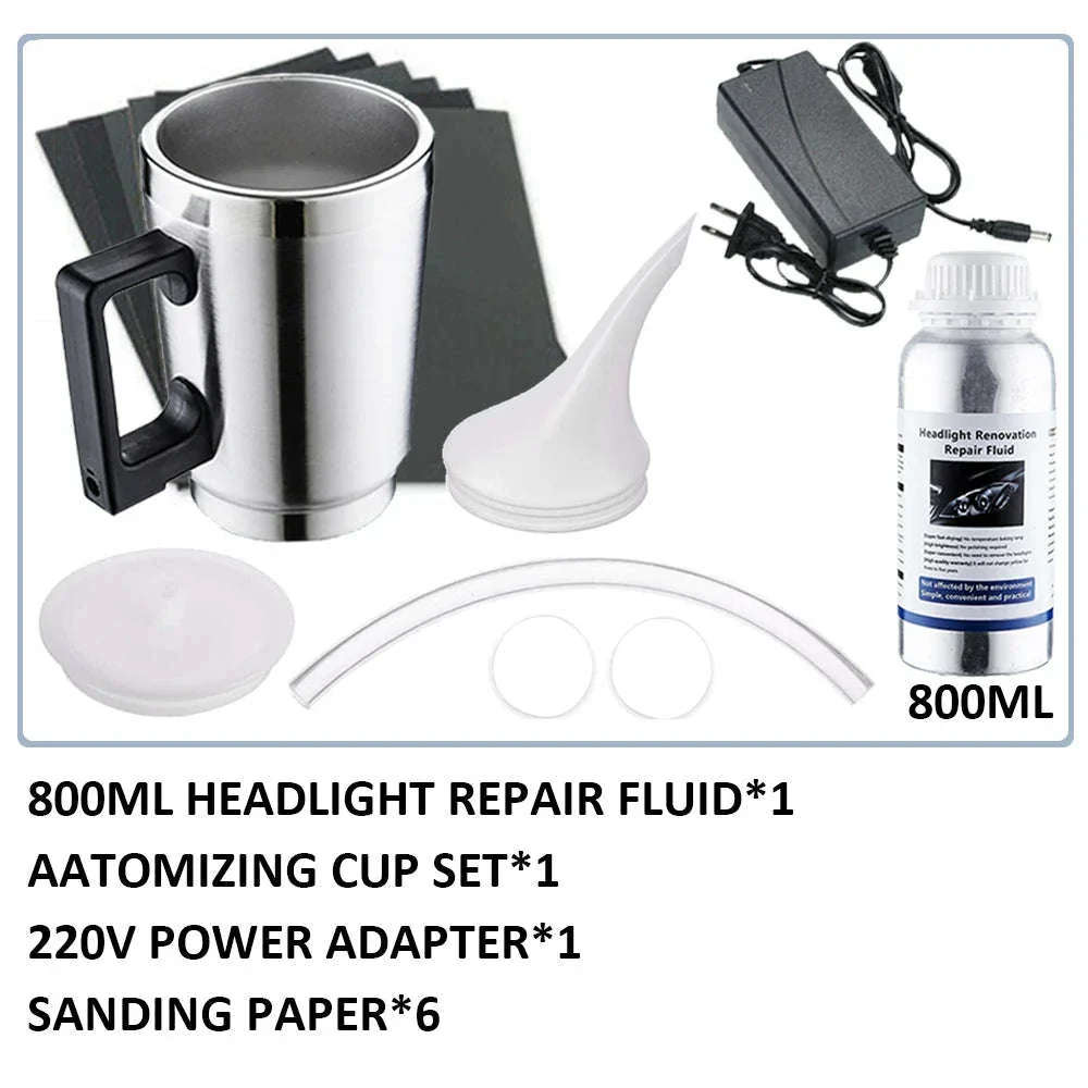 Car Headlight Restoration Polish Kit, 800ml Liquid Polymer - Image 15