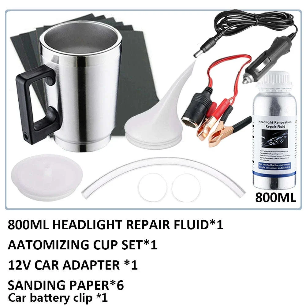 Car Headlight Restoration Polish Kit, 800ml Liquid Polymer - Image 16