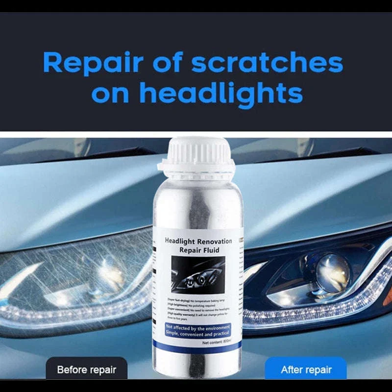 Car Headlight Restoration Polish Kit, 800ml Liquid Polymer - Image 2