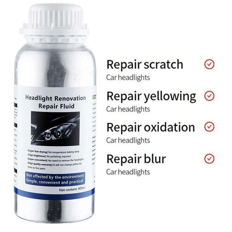 Car Headlight Restoration Polish Kit, 800ml Liquid Polymer - Image 3