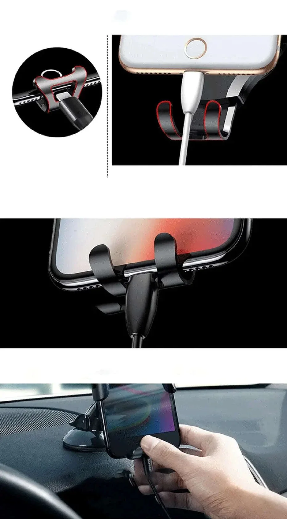 Car Phone Holder with Auto Lock Suction Mount & 360° Rotation - Image 13