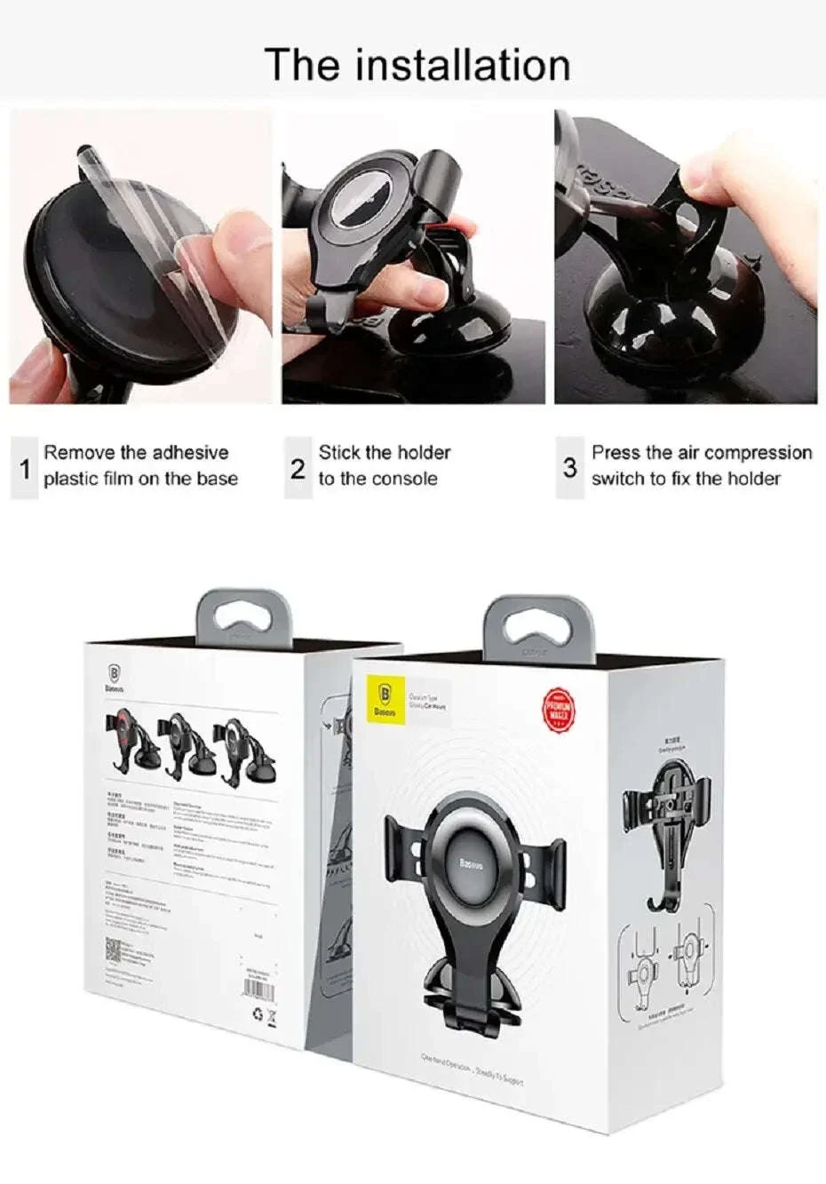 Car Phone Holder with Auto Lock Suction Mount & 360° Rotation - Image 17