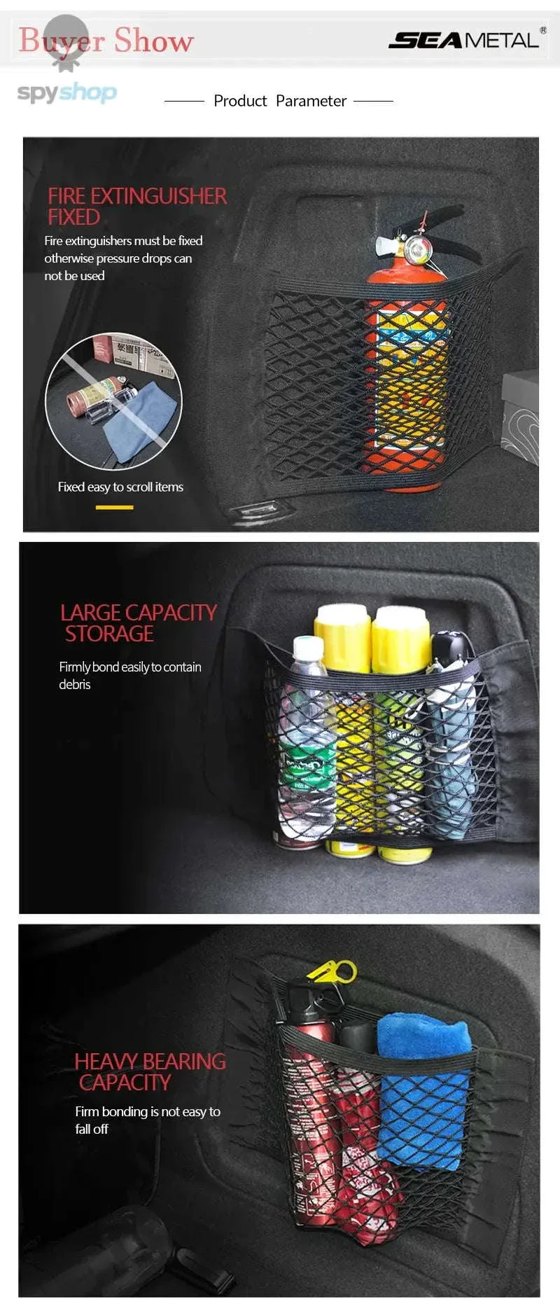 Car Trunk Mesh Organizer for Neat, Secure Cargo Storage - Image 11
