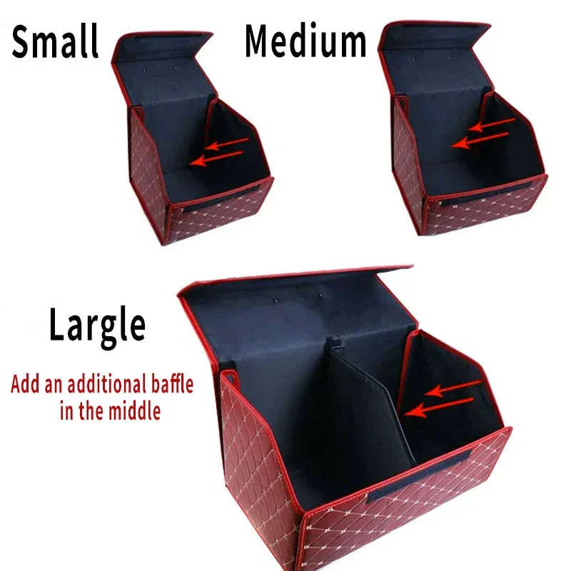 Car Trunk Organizer Box Large Capacity Foldable PU Storage Bag - Image 5