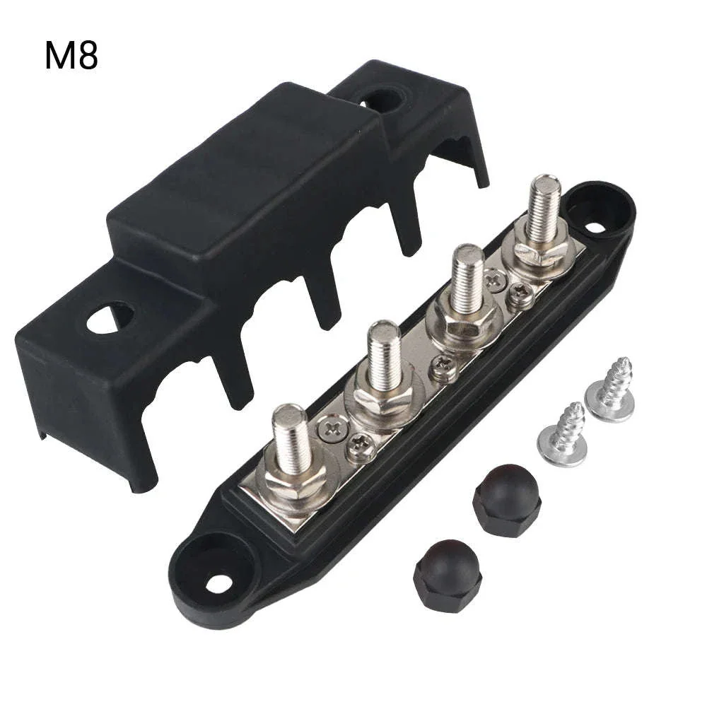 Caravan RV Power Distribution Block 4 Way 48V 250A DC Bus Bar with M8/M10 Studs - Image 10