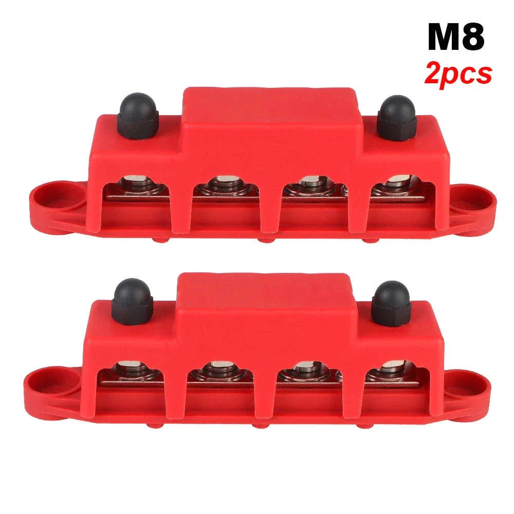 Caravan RV Power Distribution Block 4 Way 48V 250A DC Bus Bar with M8/M10 Studs - Image 11