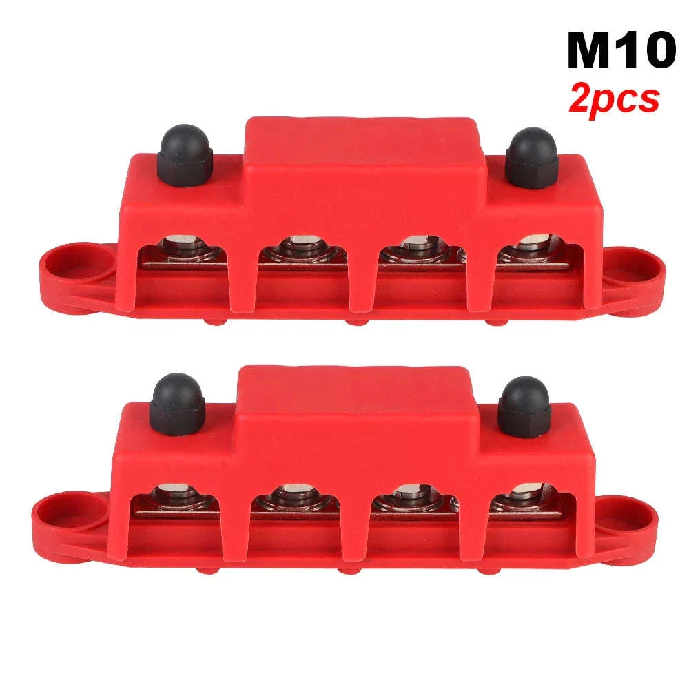 Caravan RV Power Distribution Block 4 Way 48V 250A DC Bus Bar with M8/M10 Studs - Image 13