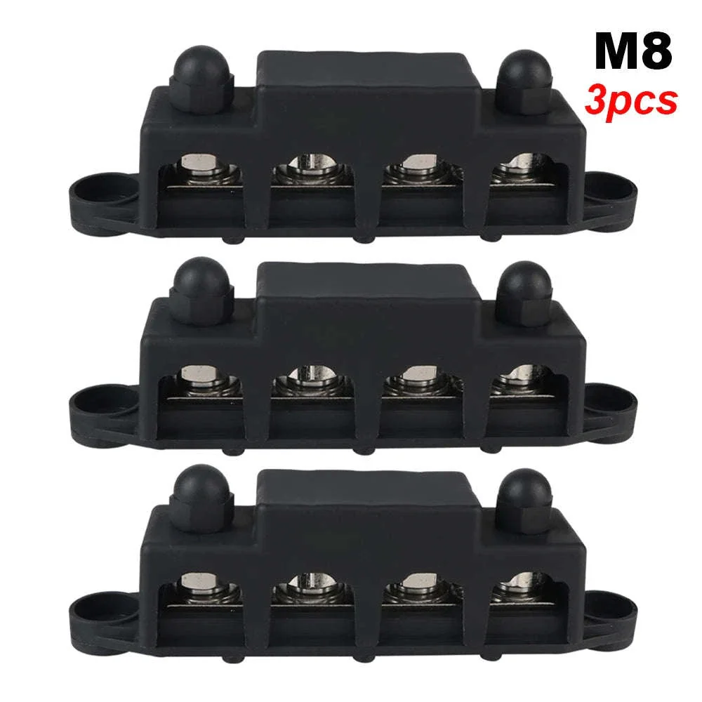 Caravan RV Power Distribution Block 4 Way 48V 250A DC Bus Bar with M8/M10 Studs - Image 14