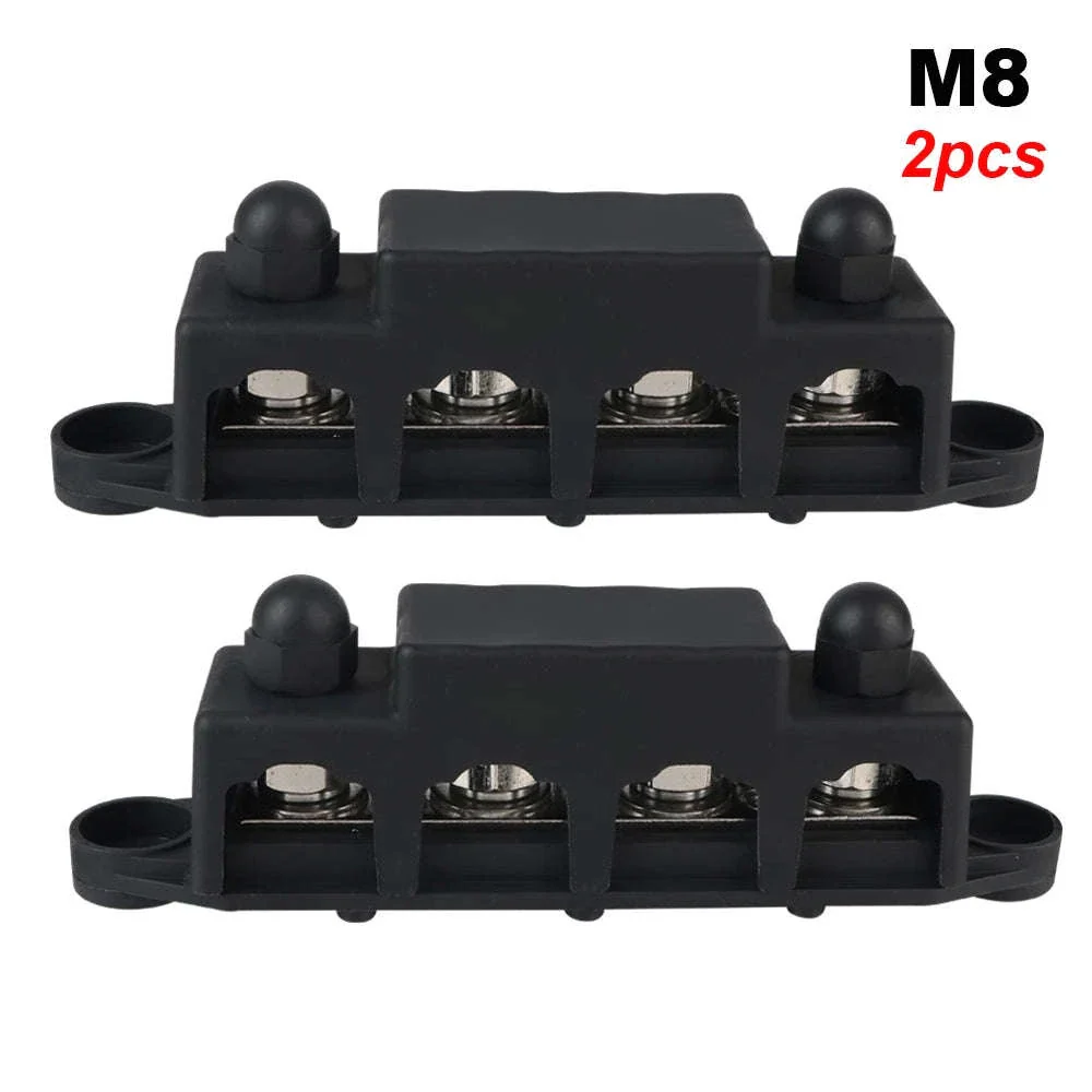Caravan RV Power Distribution Block 4 Way 48V 250A DC Bus Bar with M8/M10 Studs - Image 16