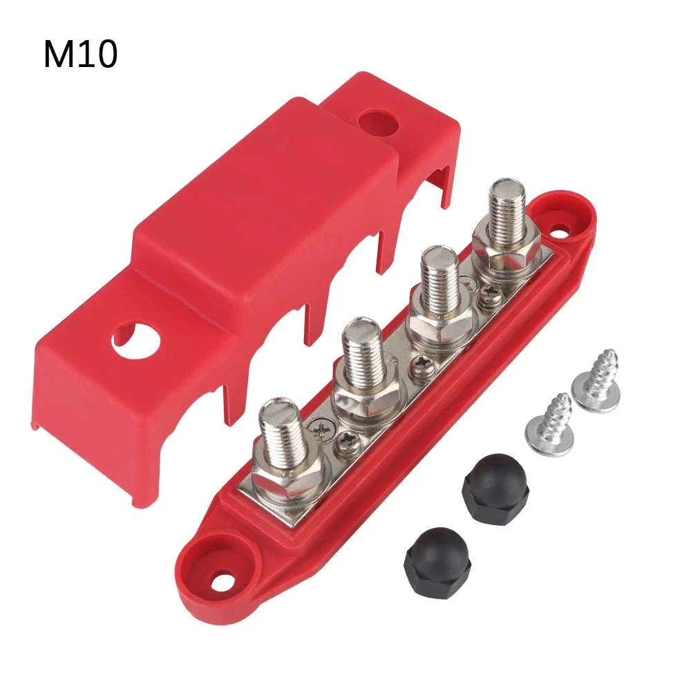Caravan RV Power Distribution Block 4 Way 48V 250A DC Bus Bar with M8/M10 Studs - Image 17