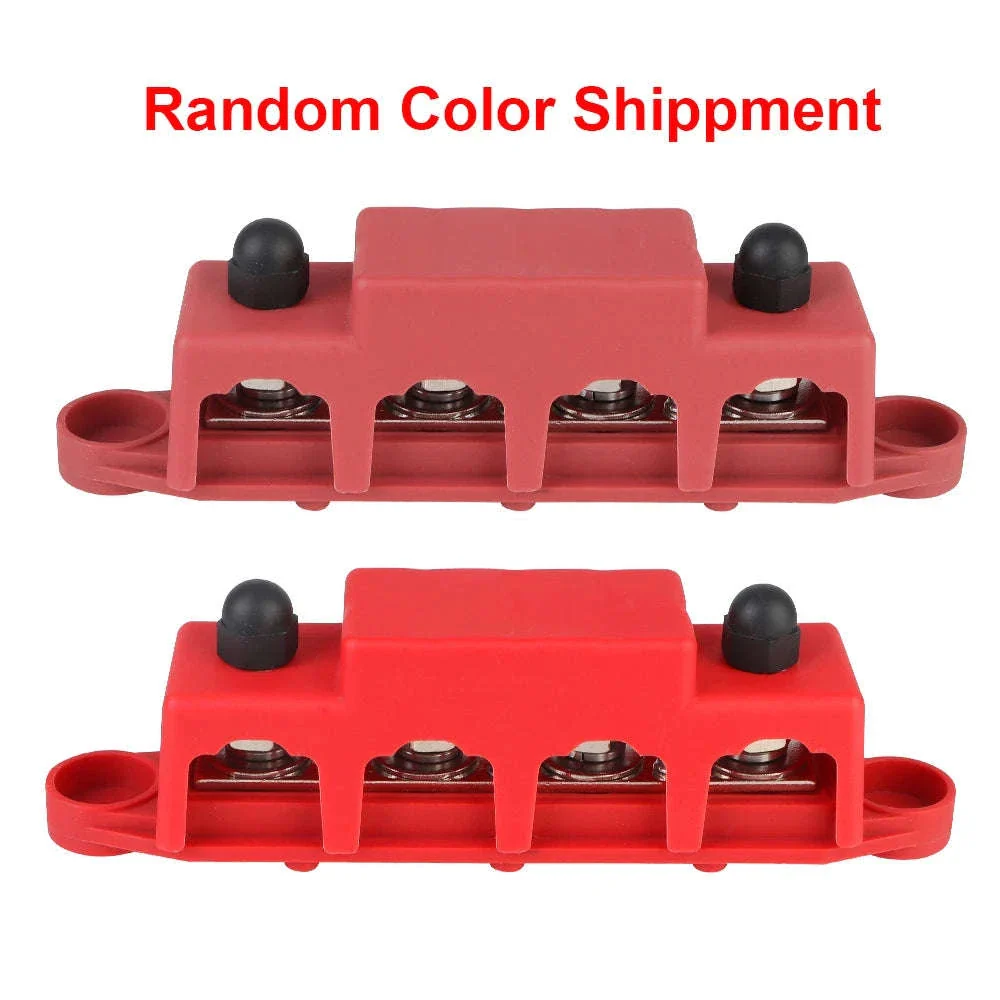 Caravan RV Power Distribution Block 4 Way 48V 250A DC Bus Bar with M8/M10 Studs - Image 5