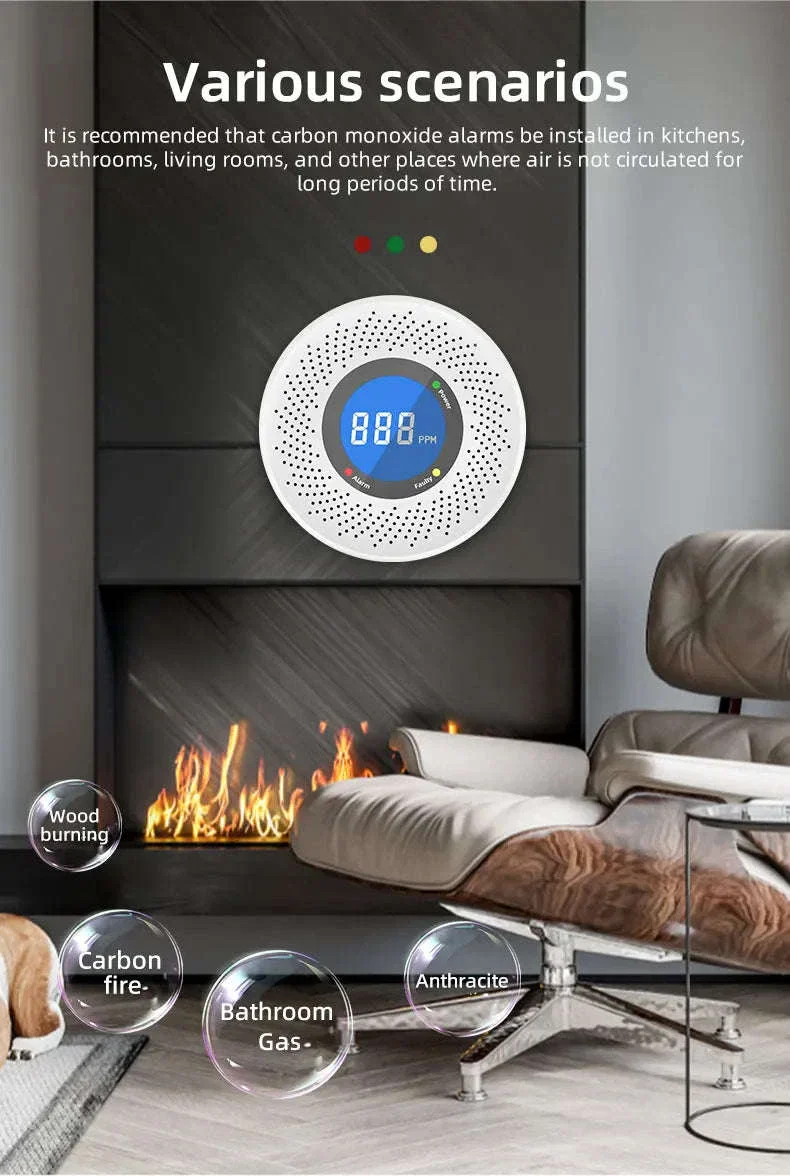Carbon Monoxide Detector with Digital Display and Battery Power - Image 18