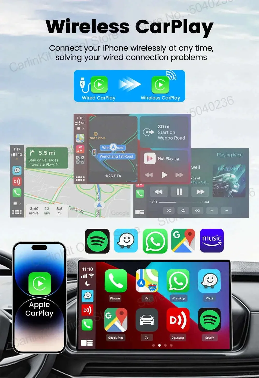 CarlinKit 5.0 Mini Ultra Wireless CarPlay Adapter - Image 11