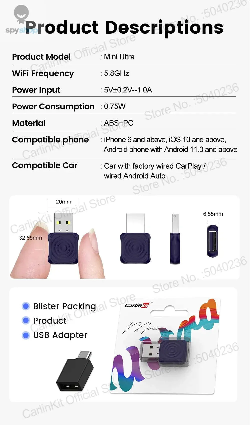 CarlinKit 5.0 Mini Ultra Wireless CarPlay Adapter - Image 19