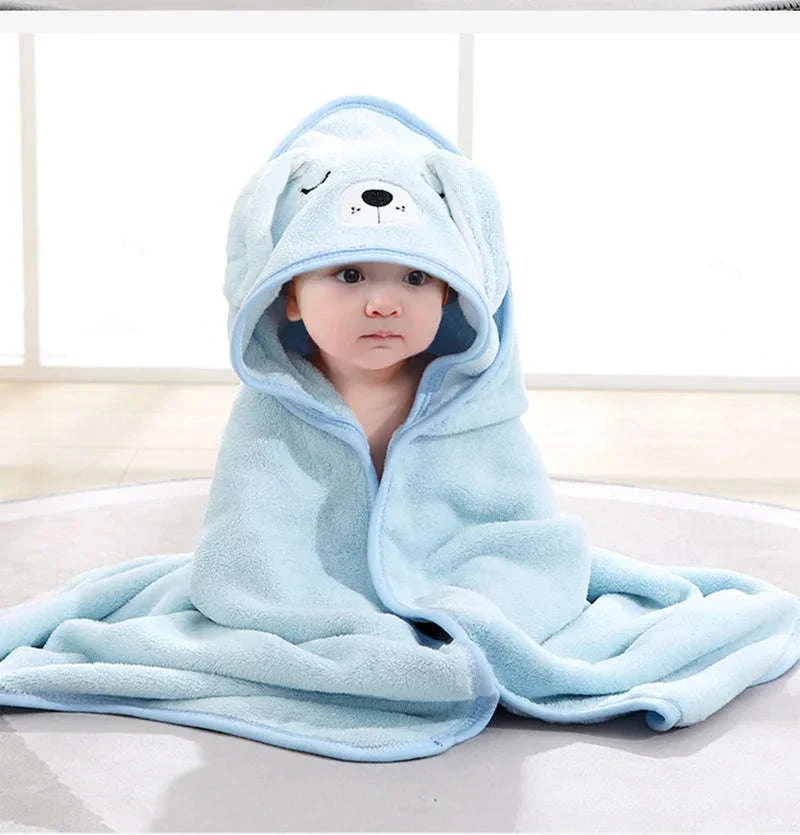 Soft Cartoon Animal Baby Hooded Towel for Cozy Bath Time - Image 16