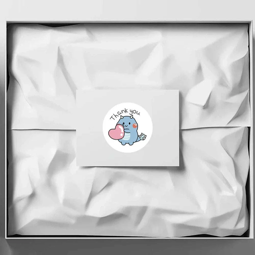 Cartoon Dinosaur Thank You Stickers, 1-Inch Adhesive Labels - Image 6