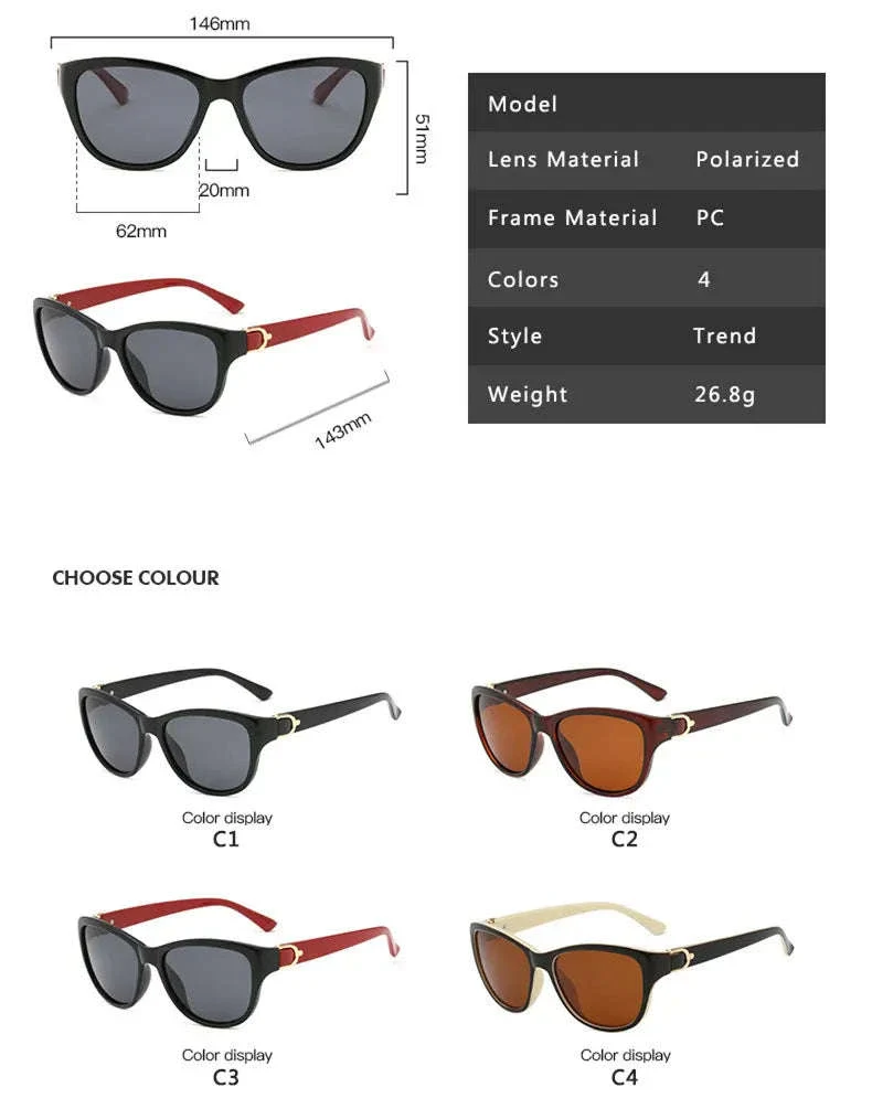 Cat Eye Polarized Sunglasses for Women with UV400 Protection - Image 2