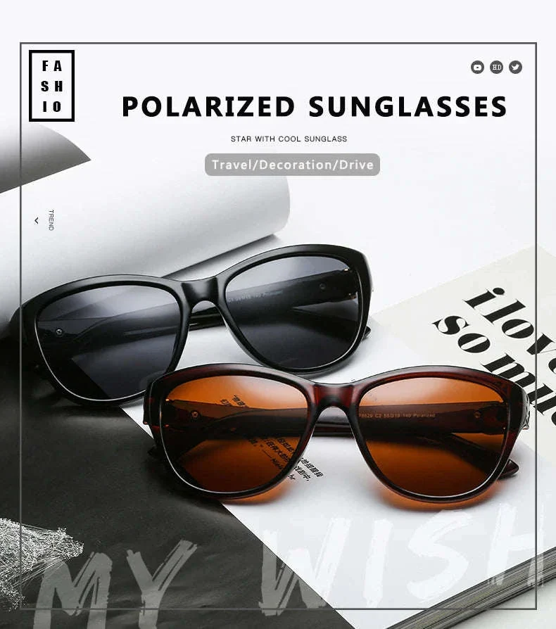 Cat Eye Polarized Sunglasses for Women with UV400 Protection - Image 6
