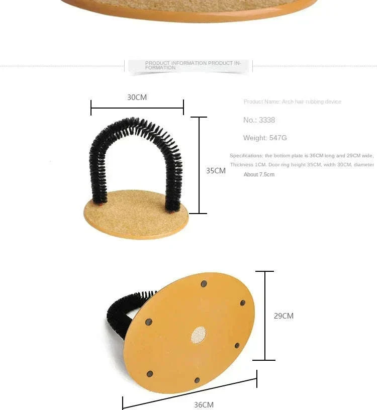 Self Grooming Cat Toy Arch with Massage Brush - Image 11