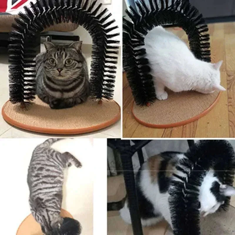 Self Grooming Cat Toy Arch with Massage Brush - Image 6