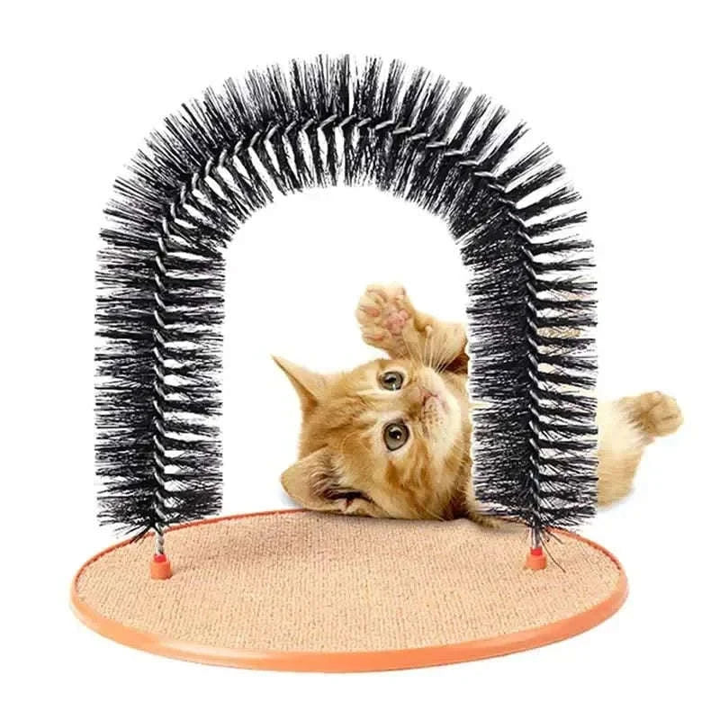 Self Grooming Cat Toy Arch with Massage Brush - Image 9