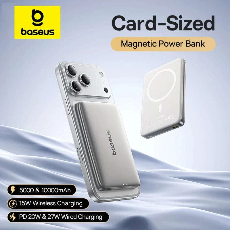 Magnetic Power Bank 5000mAh/10000mAh PD 20W/27W Card-Sized