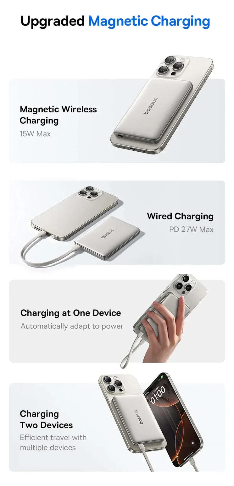 Magnetic Power Bank 5000mAh/10000mAh PD 20W/27W Card-Sized - Image 10