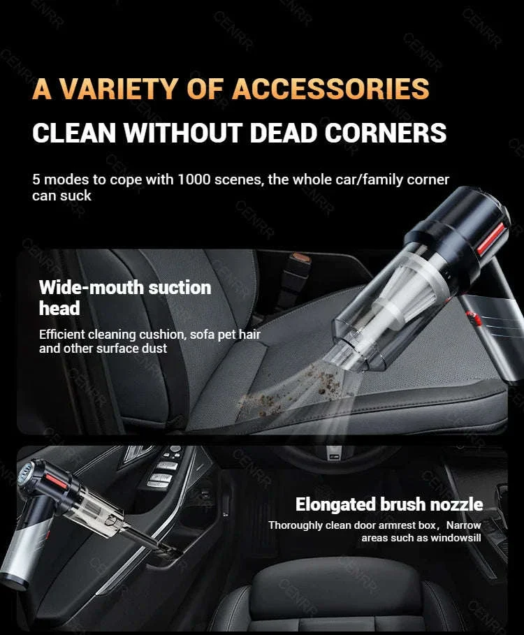 Cordless Car Vacuum Cleaner with Blower, USB-C Rechargeable Handheld - Image 22