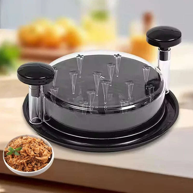 Chicken Shredder Tool with Non-Slip Base and Rotating Handle