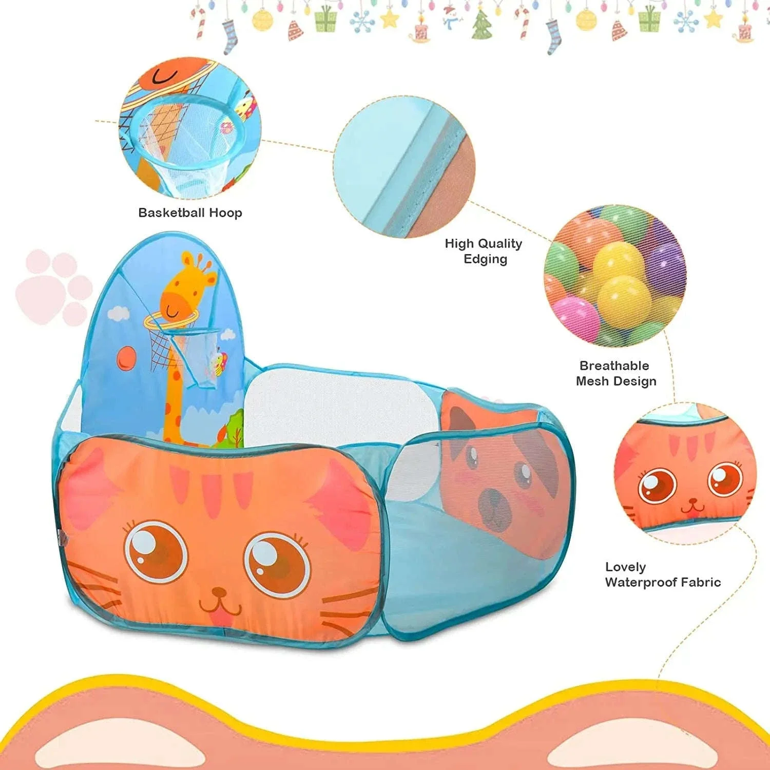 Children Portable Foldable Ball Pit Play Tent - Image 5