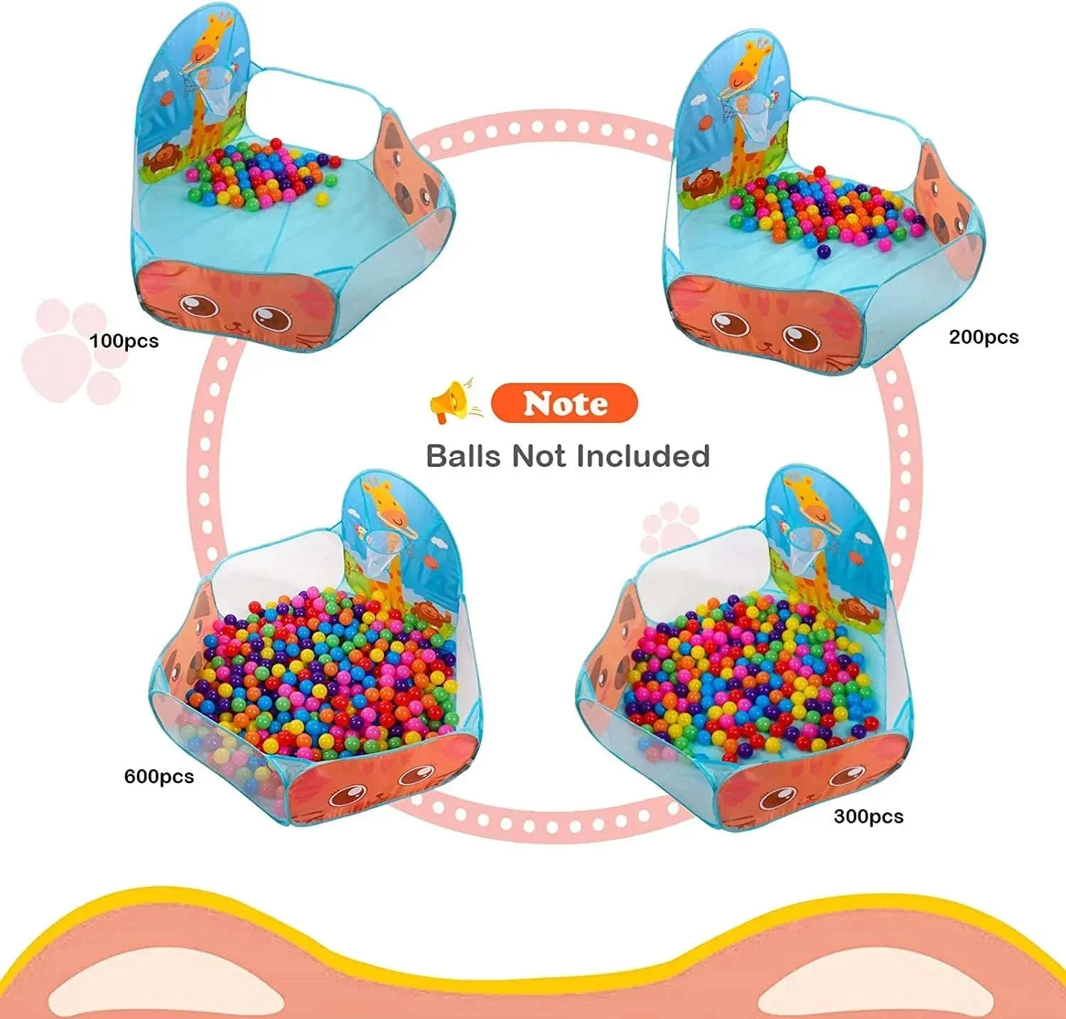 Children Portable Foldable Ball Pit Play Tent - Image 6