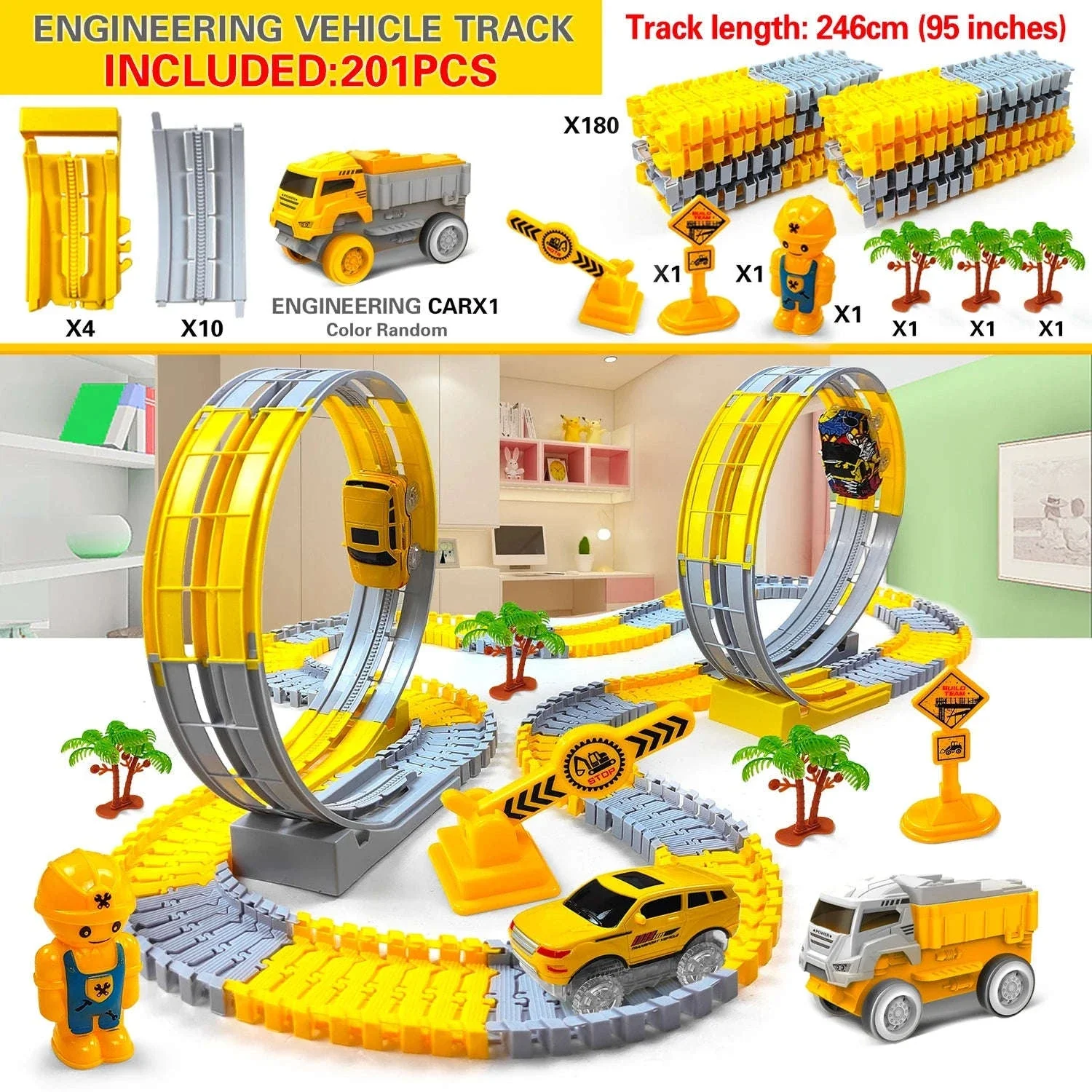 Children Electric Magical Flexible Track Car Toy Set - Image 10
