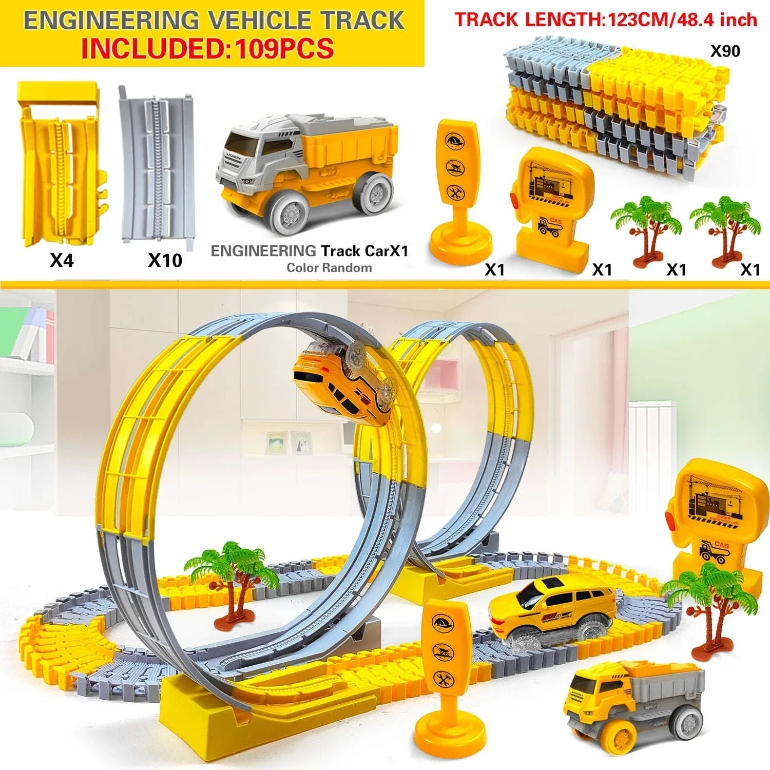 Children Electric Magical Flexible Track Car Toy Set - Image 11