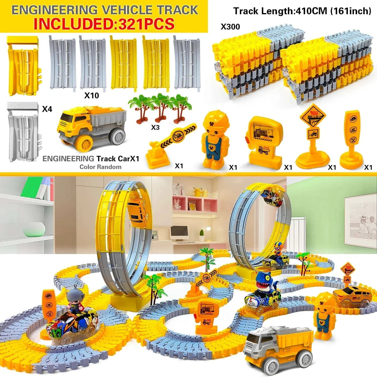 Children Electric Magical Flexible Track Car Toy Set - Image 13